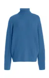 Gabriela Hearst Wigman Knit Turtleneck Sweater In Light Blue Denim Cashmere In Light Blue Denim