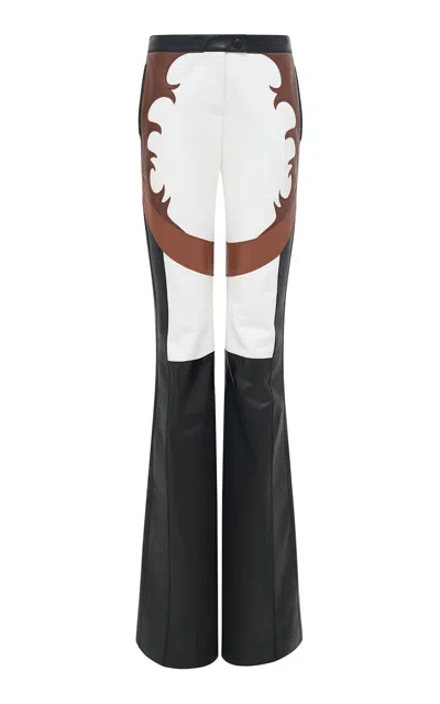 Gabriela Hearst Wilber Low-rise Paneled Leather Pants In Multi