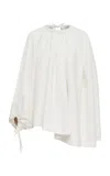 Gabriela Hearst Wilmer Leather Cape Top In Ivory