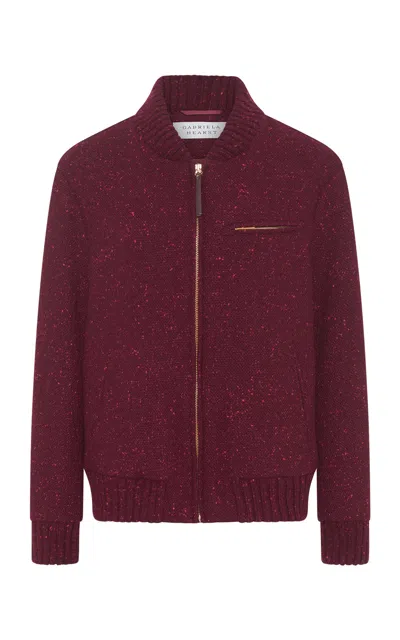 Gabriela Hearst Winslow Cashmere Bomber Jacket In Burgundy