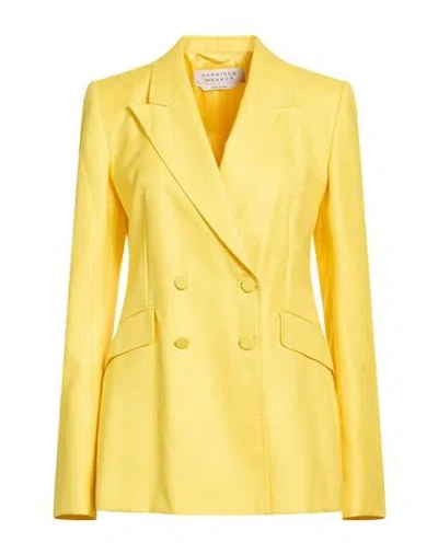 Gabriela Hearst Woman Blazer Yellow Size 6 Virgin Wool, Silk, Linen