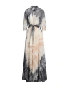 Gabriela Hearst Daisy Dress In Camel Multi Cashmere Silk Gause In Grey