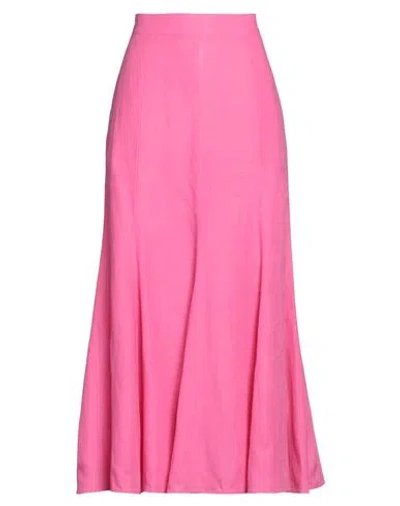 Gabriela Hearst Woman Maxi Skirt Fuchsia Size 8 Linen In Pink