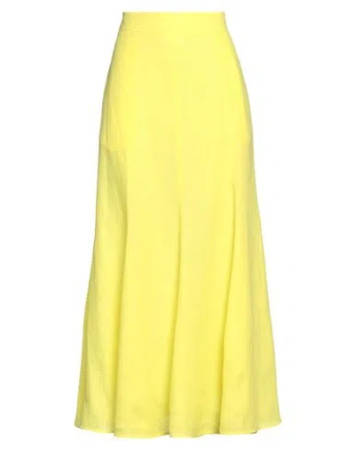 Gabriela Hearst Woman Maxi Skirt Yellow Size 10 Linen