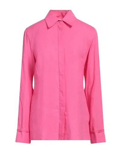 Gabriela Hearst Woman Shirt Fuchsia Size 8 Linen In Pink