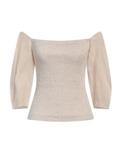 Gabriela Hearst Woman Top Beige Size 4 Linen, Silk, Elastane
