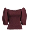 Gabriela Hearst Woman Top Burgundy Size 4 Linen, Silk, Elastane