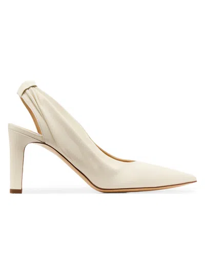 Gabriela Hearst Women's Amari 75mm Leather Slingback Pumps In Metallic