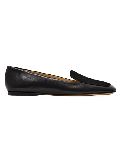 Gabriela Hearst Aveda Flat Loafer In Black Leather & Suede