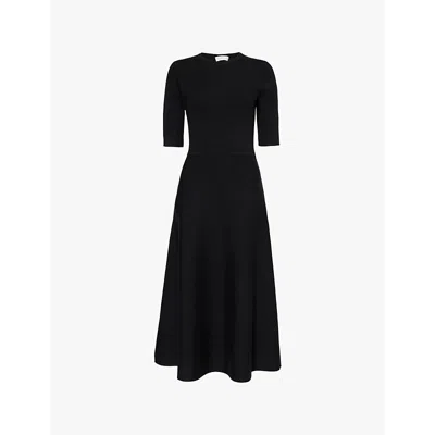 Gabriela Hearst Seymore Knit Midi Dress In Black Merino Wool Cashmere