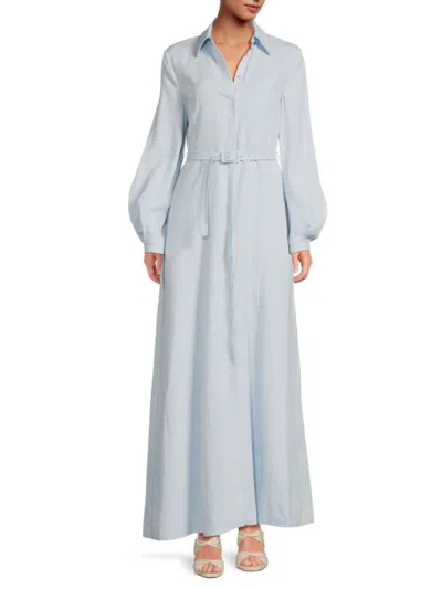 Gabriela Hearst Women's Breton Linen A-line Maxi Dress In Blue