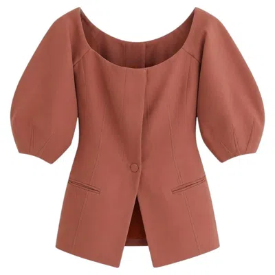 Pre-owned Gabriela Hearst Women's Contemporary Rust Brown Corset Jacket, Xs/s