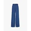 Gabriela Hearst Womens Denim Norman Wide-leg High-rise Cotton And Linen Trousers In Denim