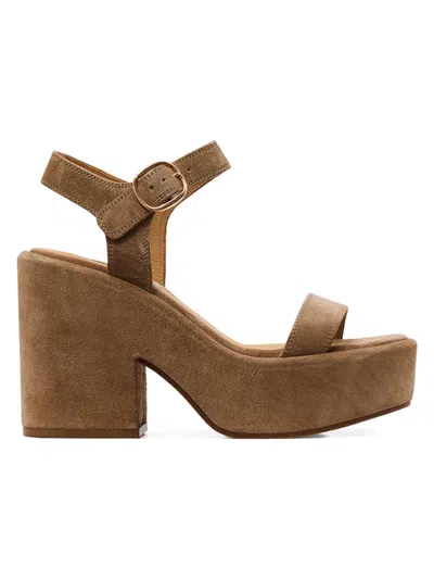 Gabriela Hearst Women's Iman 110mm Suede Platform Sandals In Brown