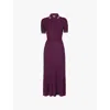 Gabriela Hearst Eyot Silk And Cashmere Midi Dress In Italian Plum