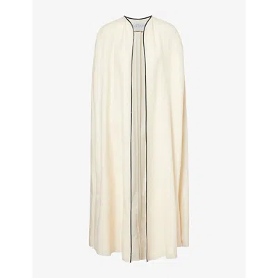 Gabriela Hearst Womens Ivory Corinth Dropped-shoulder Relaxed-fit Silk And Wool-blend Cape