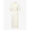 Gabriela Hearst Iona Puff-sleeve Linen Long Trench Coat In Ivory