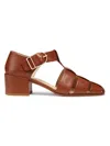 Gabriela Hearst Women's Lyle 45mm Leather Caged Sandals In Cognac