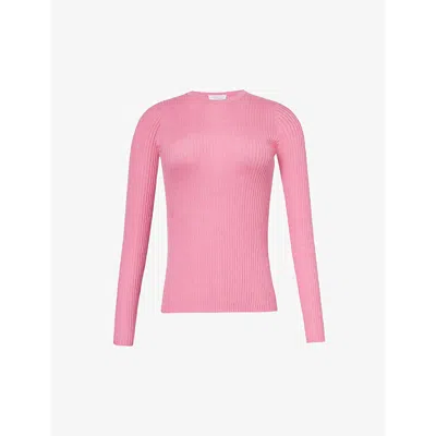 Gabriela Hearst Womens Rose Quartz Browning Slim-fit Cashmere And Silk-blend Knitted Top