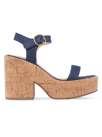 Gabriela Hearst Women's Sardis 110mm Denim Platform Sandals In Blue