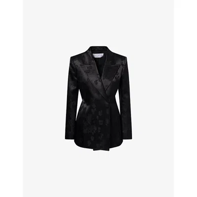Gabriela Hearst Womens  Aleah Textured-pattern Silk Blazer In Black