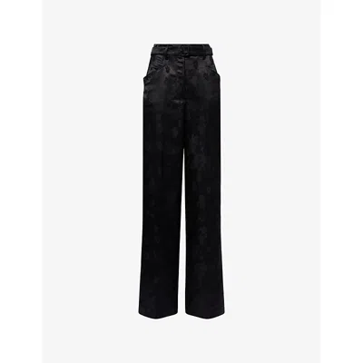 Gabriela Hearst Womens  Norman Wide-leg Silk Trousers In Black