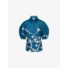 Gabriela Hearst Womens Blue Multi Sansi Floral Silk Shirt In Blue