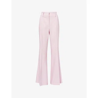 Gabriela Hearst Womens Blush Rhein Flared Wool Trousers In Pink