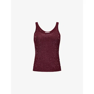 Gabriela Hearst Womens Bordeaux Cyrinne Open-knit Silk-blend Tank Top In Burgundy