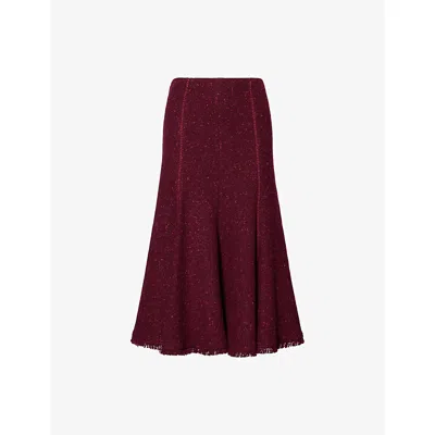Gabriela Hearst Womens Bordeaux Fuchsia Amy Wool And Cashmere-blend Skirt In Burgundy