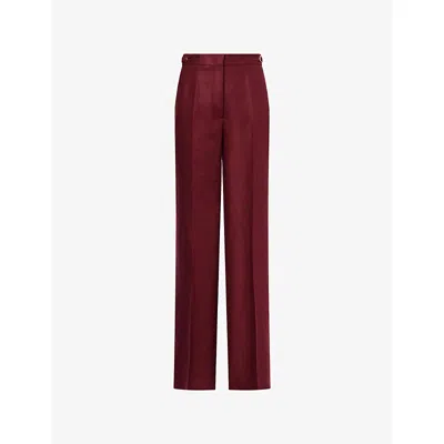 Gabriela Hearst Womens  Vesta Flared-leg Linen Trousers In Burgundy