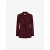Gabriela Hearst Womens Leiva Stripe Brushed Cashmere-blend Blazer Burnt Sienna Multi In Brown