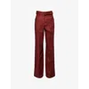 Gabriela Hearst Womens Burnt Sienna Norman Wide-leg Linen Trousers In Brown