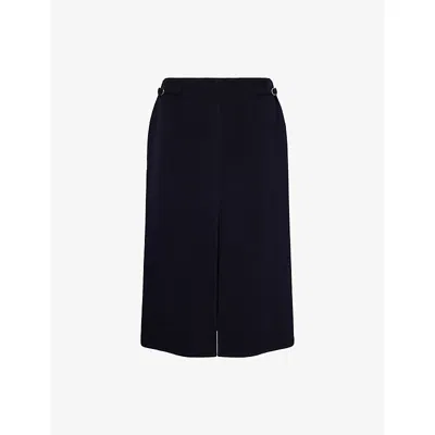 Gabriela Hearst Womens Dark Navy Morelos High-rise Cashmere Midi Skirt In Blue