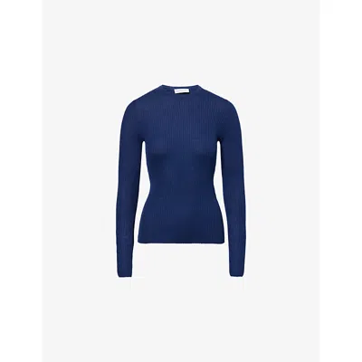 Gabriela Hearst Womens Electric Navy Browning Cashmere-silk Knitted Jumper In Blue