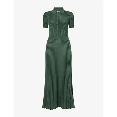 Gabriela Hearst Womens English Green Amor Ribbed Cashmere-silk Knitted Midi Dress