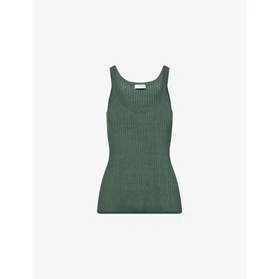 Gabriela Hearst Womens  Nevin Pointelle Cashmere-silk Knitted Tank Top In Green