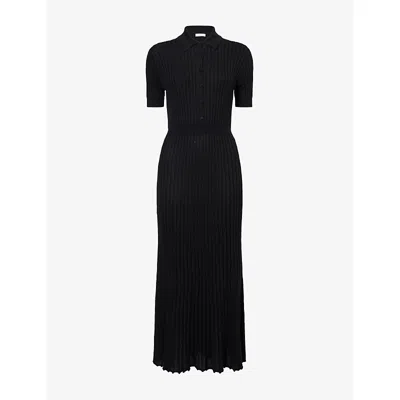 Gabriela Hearst Womens Black Amor Ribbed Cashmere-silk Knitted Midi Dress Xs