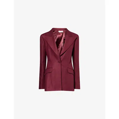 Gabriela Hearst Womens Bordeaux Leiva Linen Blazer In Burgundy