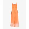 Gabriela Hearst Womens Spice Magritte Pleated Cashmere And Silk-blend Maxi Dress In Spice