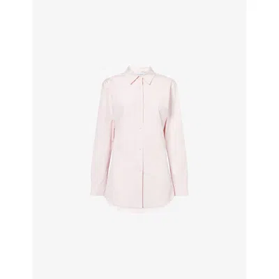 Gabriela Hearst Womens Blush Reyes Long-sleeve Relaxed Cotton Shirt In Pink