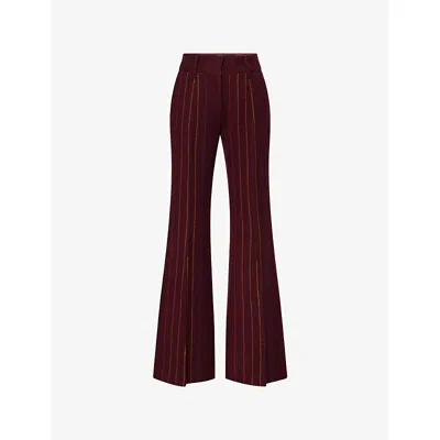 Gabriela Hearst Womens Rhein Stripe Cashmere-blend Trousers Burnt Sienna Multi
