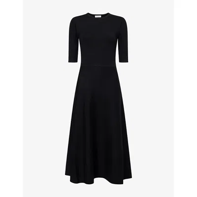 Gabriela Hearst Seymore Knit Midi Dress In Black Merino Wool Cashmere