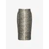 Gabriela Hearst Womens Greyscale Adalaide Printed Denim Midi Skirt In Animal Print