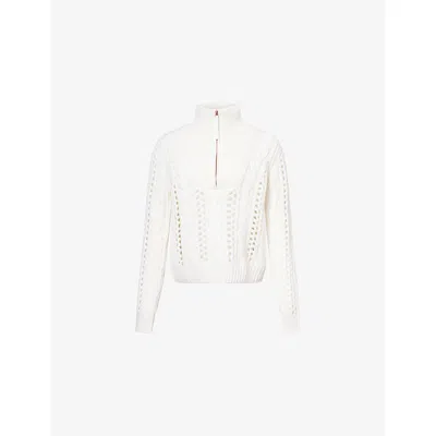 Gabriela Hearst Womens Ivory Idris Funnel-neck Cashmere Jumper In White