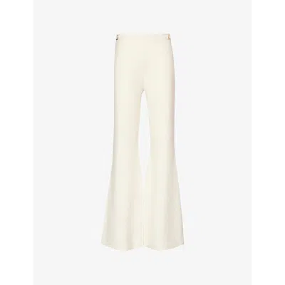 Gabriela Hearst Womens  Mira Bootcut-leg Brushed Wool Knitted Trousers In Ivory