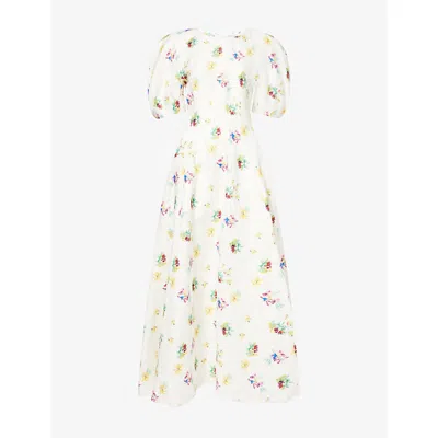 Gabriela Hearst Womens Ivory Multi Enaya Floral-print Linen Maxi Dress