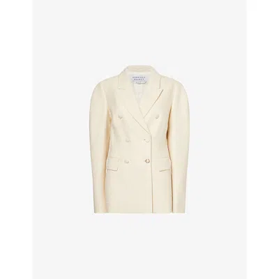 Gabriela Hearst Womens Ivory Sedna Double-breasted Silk Blazer In White