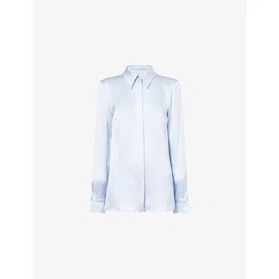 Gabriela Hearst Womens Light Blue Cruz Long-sleeve Silk Shirt