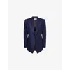 Gabriela Hearst Womens Navy Mairi Brushed Wool-blend Blazer In Blue